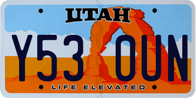 UT license plate Y530UN