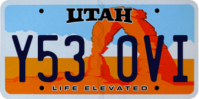UT license plate Y530VI