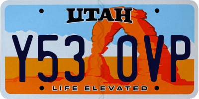 UT license plate Y530VP