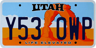 UT license plate Y530WP