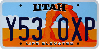 UT license plate Y530XP