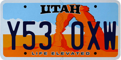 UT license plate Y530XW