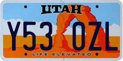 UT license plate Y530ZL