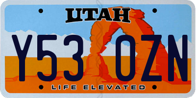 UT license plate Y530ZN