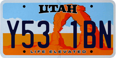 UT license plate Y531BN