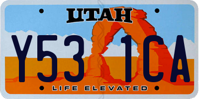 UT license plate Y531CA