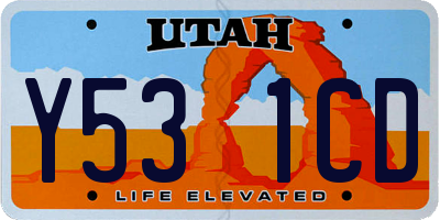 UT license plate Y531CD