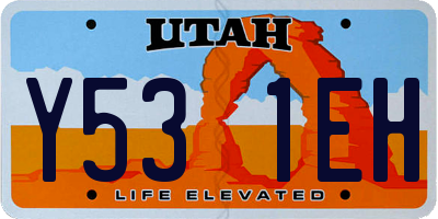 UT license plate Y531EH