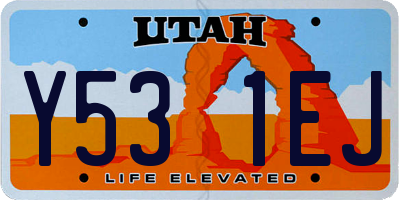 UT license plate Y531EJ