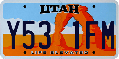UT license plate Y531FM
