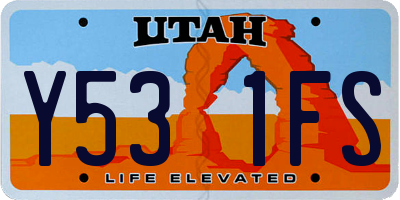 UT license plate Y531FS