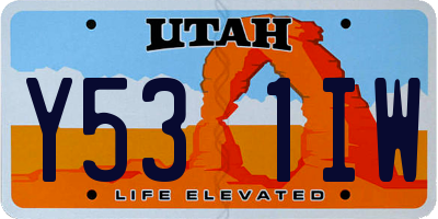UT license plate Y531IW