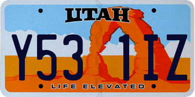 UT license plate Y531IZ