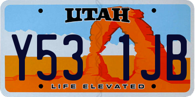 UT license plate Y531JB