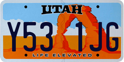 UT license plate Y531JG