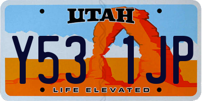 UT license plate Y531JP