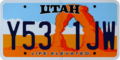 UT license plate Y531JW