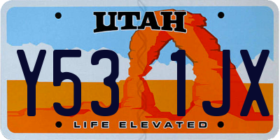 UT license plate Y531JX