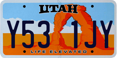 UT license plate Y531JY