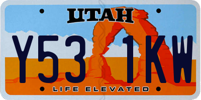 UT license plate Y531KW