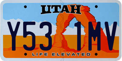 UT license plate Y531MV