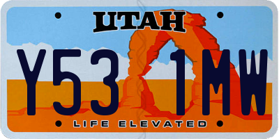 UT license plate Y531MW