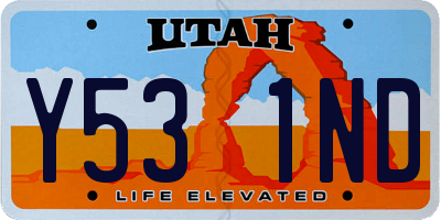 UT license plate Y531ND