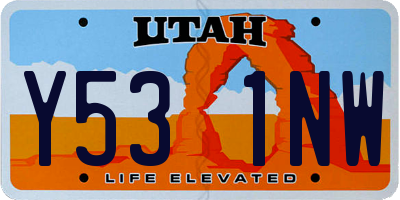 UT license plate Y531NW