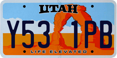 UT license plate Y531PB