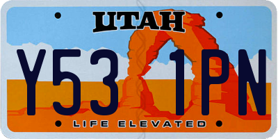 UT license plate Y531PN
