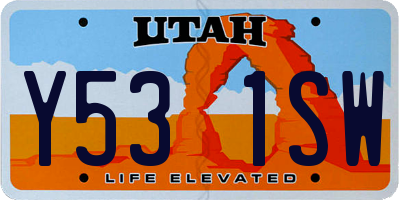 UT license plate Y531SW