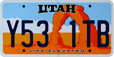 UT license plate Y531TB