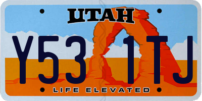 UT license plate Y531TJ