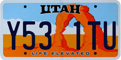 UT license plate Y531TU