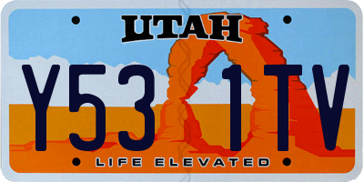 UT license plate Y531TV