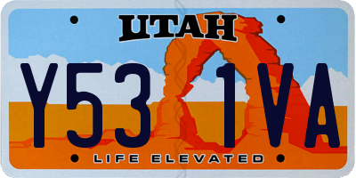UT license plate Y531VA