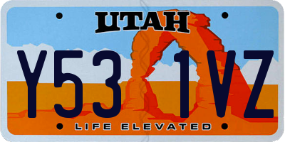UT license plate Y531VZ