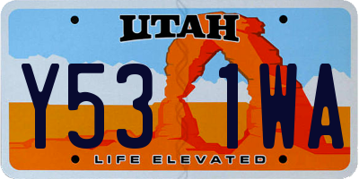 UT license plate Y531WA
