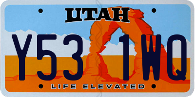 UT license plate Y531WQ