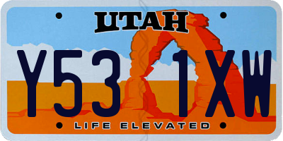 UT license plate Y531XW