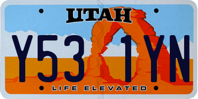UT license plate Y531YN