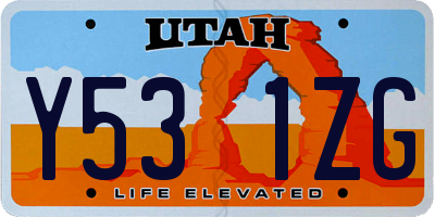 UT license plate Y531ZG