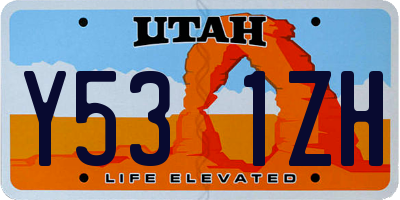 UT license plate Y531ZH