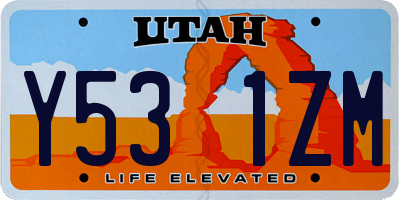 UT license plate Y531ZM