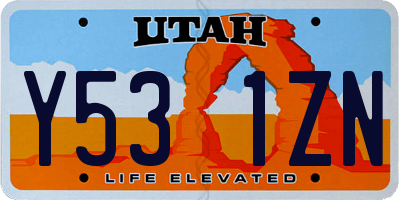 UT license plate Y531ZN