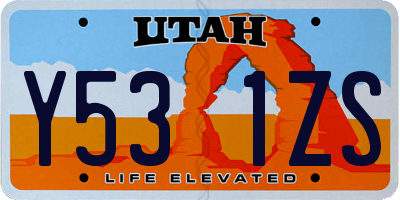 UT license plate Y531ZS