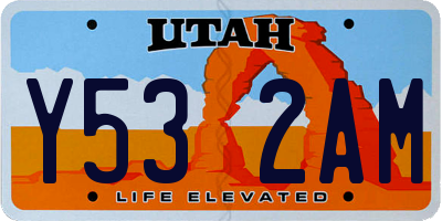 UT license plate Y532AM