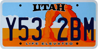 UT license plate Y532BM