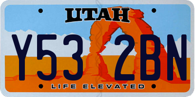 UT license plate Y532BN
