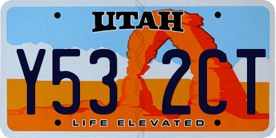 UT license plate Y532CT